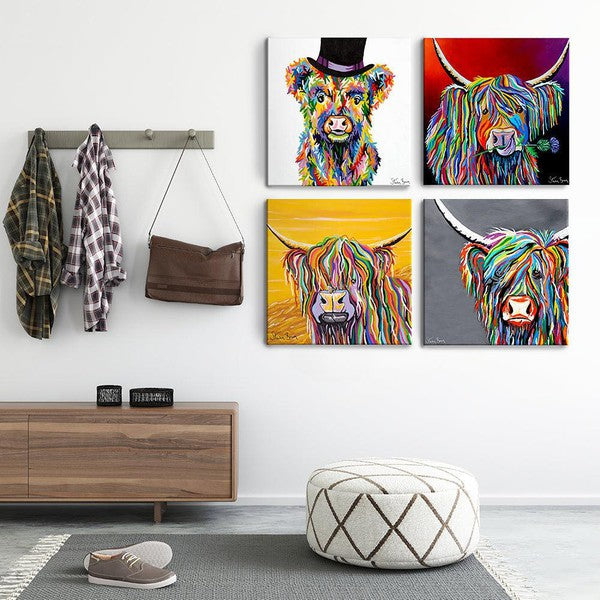 Highland Cow Wall Art Canvas Prints by Steven Brown