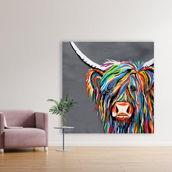 Highland Cow Lizzie McCoo Extra Large Canvas Print