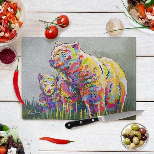 Mam McBear & The Wean - Glass Chopping Board