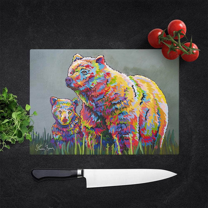 Mam McBear & The Wean - Glass Chopping Board