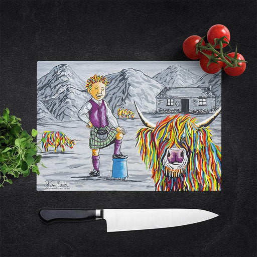 Oor Wullie & Big Tam McCoo - Glass Chopping Board