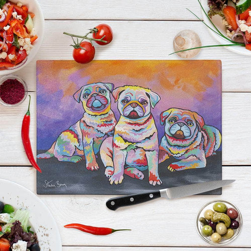 Scotty, Billy & Pugz McDug - Glass Chopping Board