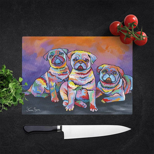 Scotty, Billy & Pugz McDug - Glass Chopping Board